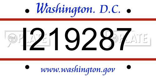I219287 District Of Columbia License Plate