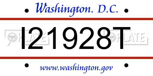 I21928T District Of Columbia License Plate