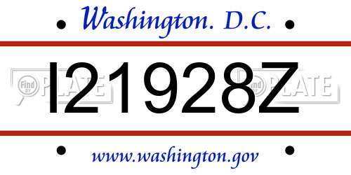 I21928Z District Of Columbia License Plate