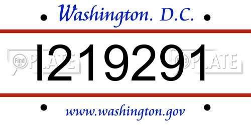 I219291 District Of Columbia License Plate