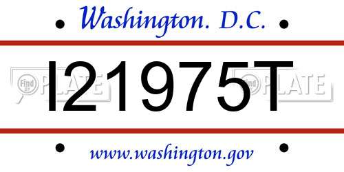 I21975T District Of Columbia License Plate