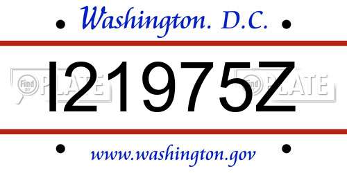 I21975Z District Of Columbia License Plate