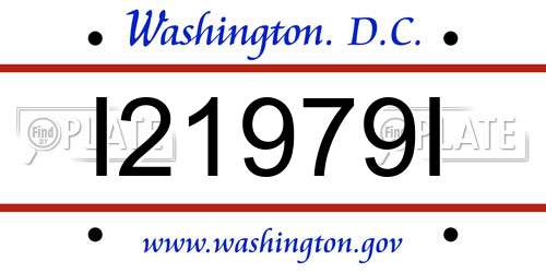 I21979I District Of Columbia License Plate