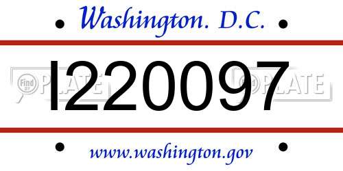 I220097 District Of Columbia License Plate