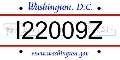 I22009Z District Of Columbia License Plate