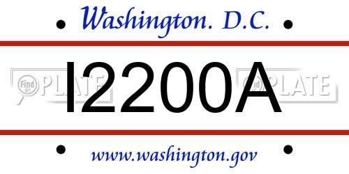 I2200A District Of Columbia License Plate