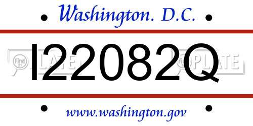 I22082Q District Of Columbia License Plate