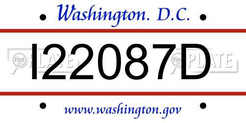 I22087D District Of Columbia License Plate