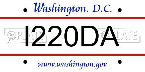 I220DA District Of Columbia License Plate