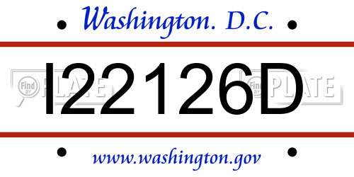 I22126D District Of Columbia License Plate