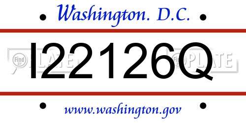 I22126Q District Of Columbia License Plate