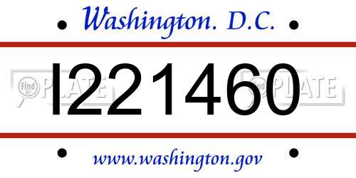 I221460 District Of Columbia License Plate