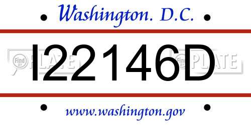 I22146D District Of Columbia License Plate