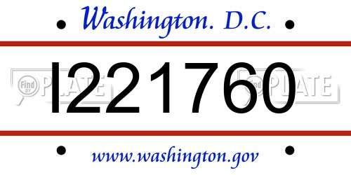 I221760 District Of Columbia License Plate