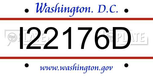 I22176D District Of Columbia License Plate