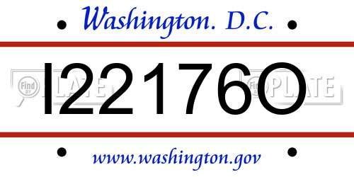 I22176O District Of Columbia License Plate