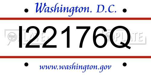I22176Q District Of Columbia License Plate