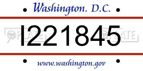 I221845 District Of Columbia License Plate