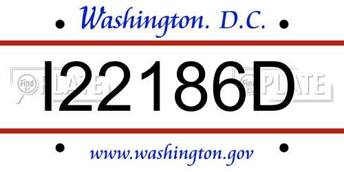 I22186D District Of Columbia License Plate