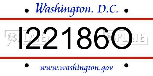 I22186O District Of Columbia License Plate