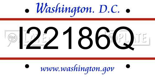 I22186Q District Of Columbia License Plate