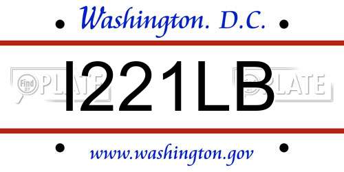 I221LB District Of Columbia License Plate