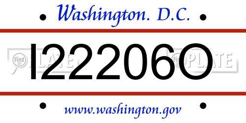 I22206O District Of Columbia License Plate