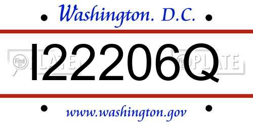 I22206Q District Of Columbia License Plate