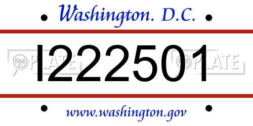 I222501 District Of Columbia License Plate
