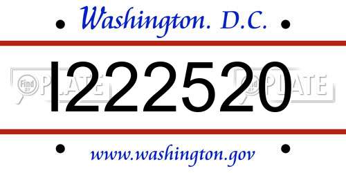 I222520 District Of Columbia License Plate