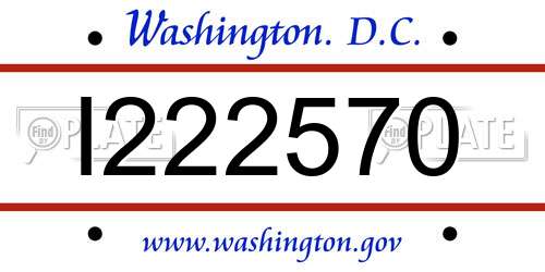 I222570 District Of Columbia License Plate