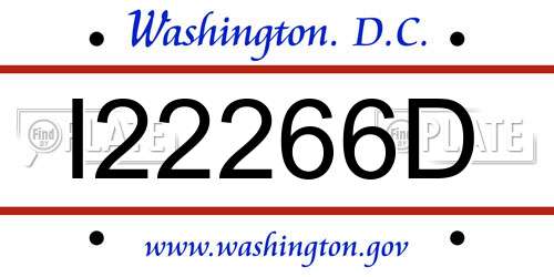 I22266D District Of Columbia License Plate