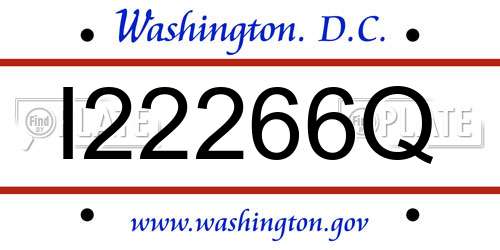 I22266Q District Of Columbia License Plate