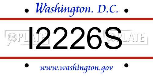 I2226S District Of Columbia License Plate
