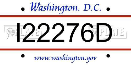 I22276D District Of Columbia License Plate