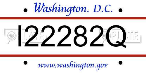 I22282Q District Of Columbia License Plate