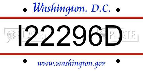 I22296D District Of Columbia License Plate