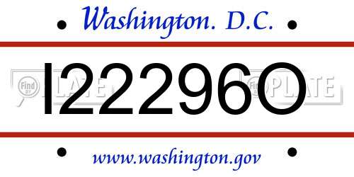 I22296O District Of Columbia License Plate