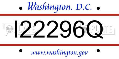 I22296Q District Of Columbia License Plate
