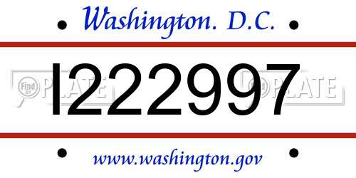 I222997 District Of Columbia License Plate