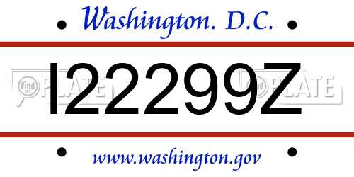 I22299Z District Of Columbia License Plate