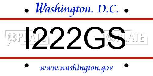 I222GS District Of Columbia License Plate