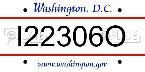 I22306O District Of Columbia License Plate