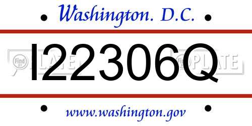 I22306Q District Of Columbia License Plate