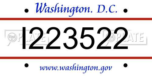 I223522 District Of Columbia License Plate