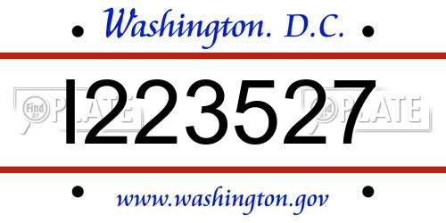 I223527 District Of Columbia License Plate
