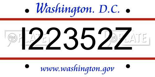 I22352Z District Of Columbia License Plate