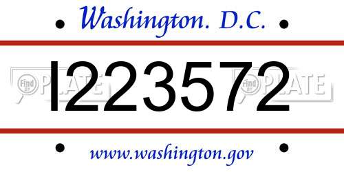 I223572 District Of Columbia License Plate