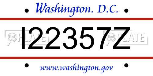 I22357Z District Of Columbia License Plate