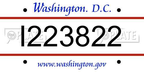 I223822 District Of Columbia License Plate